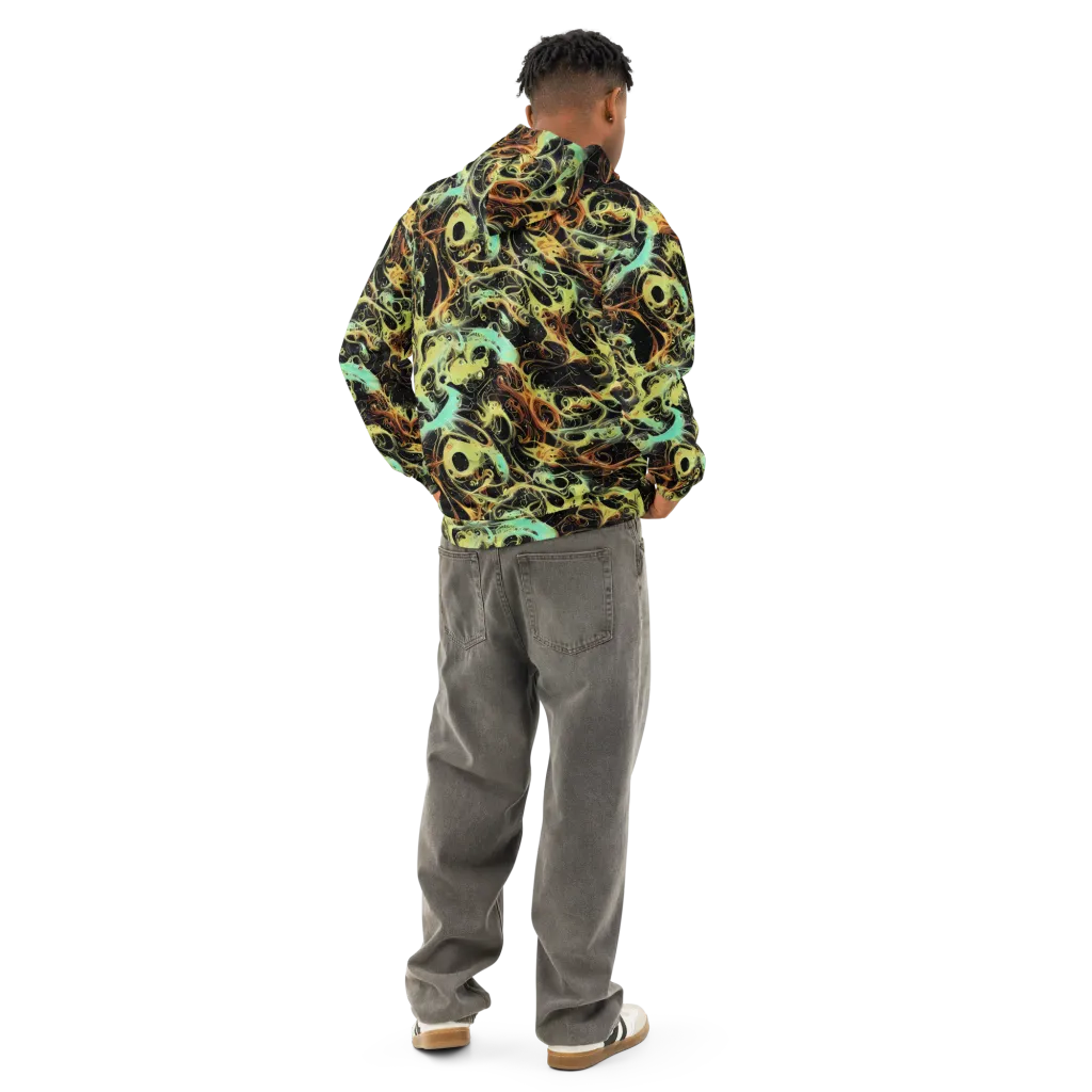 Blacklight Tide on Cotton Hoodie — Back