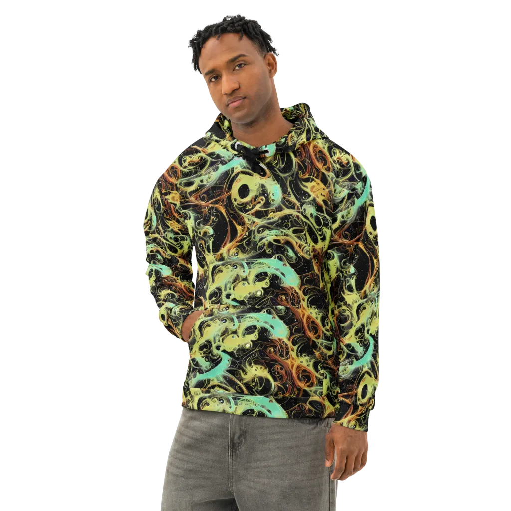 Blacklight Tide on Cotton Hoodie — Left Front