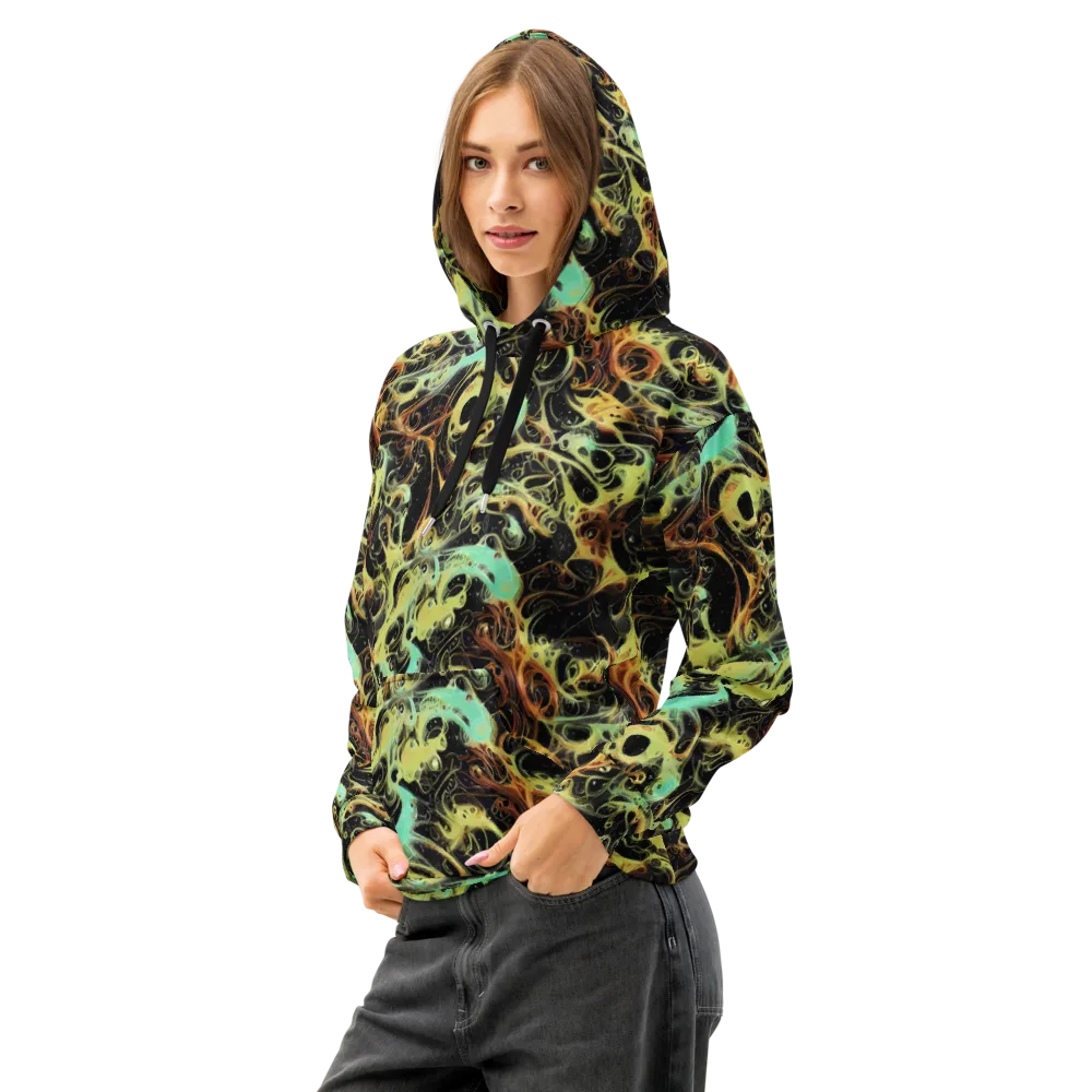 Blacklight Tide on Cotton Hoodie — Left Front