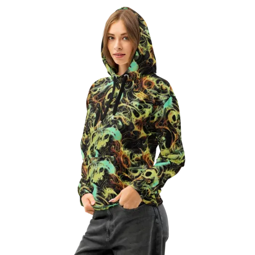 Blacklight Tide on a Cotton Hoodie