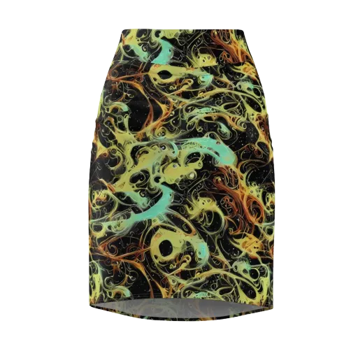 Blacklight Tide on a Pencil Skirt