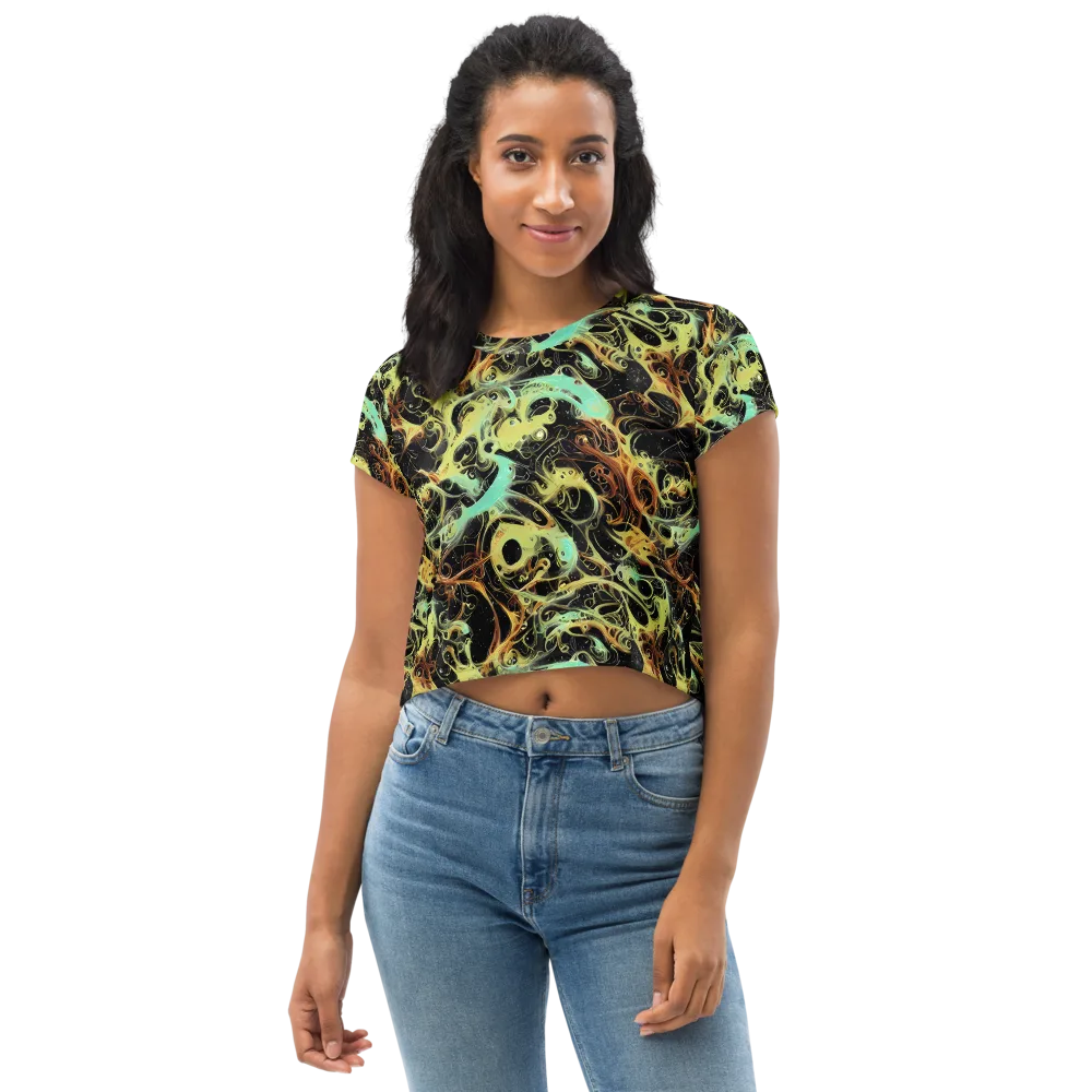 Blacklight Tide on Crop Tee — Front