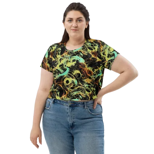 Blacklight Tide on a Crop Tee