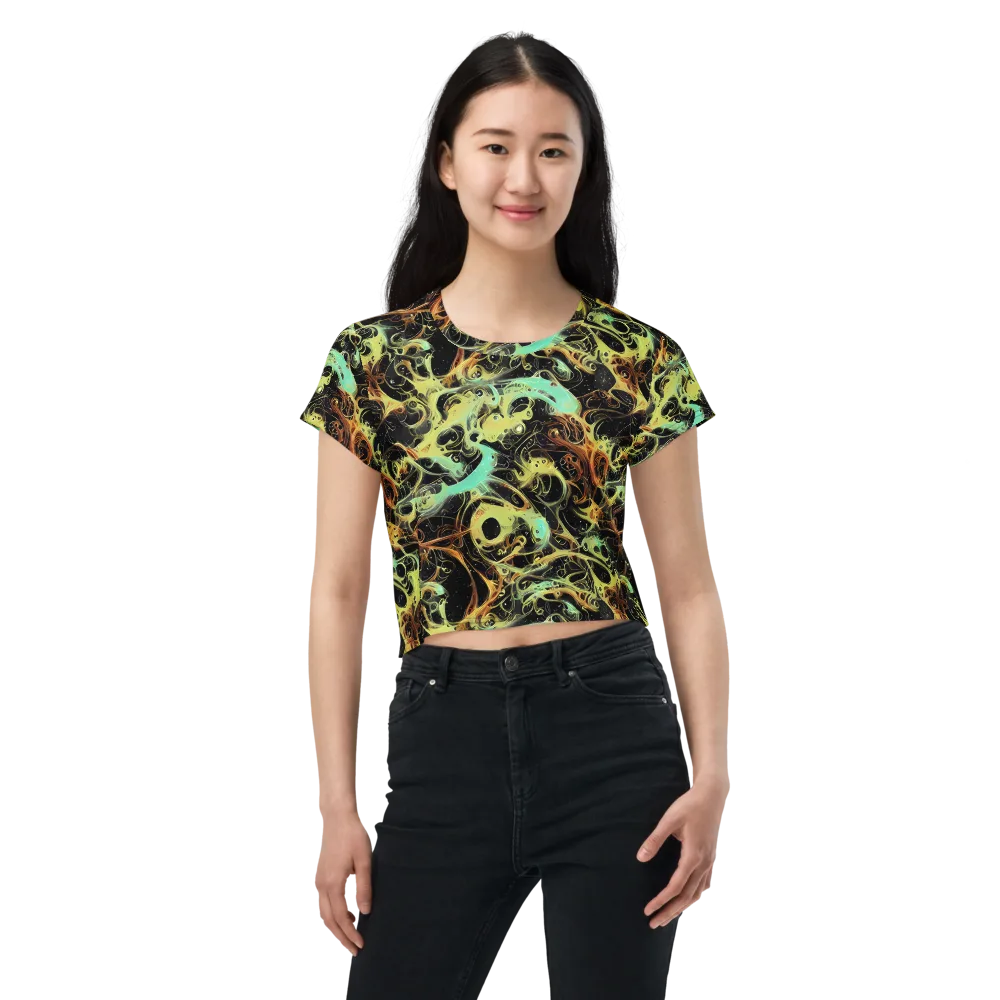 Blacklight Tide on Crop Tee — Front