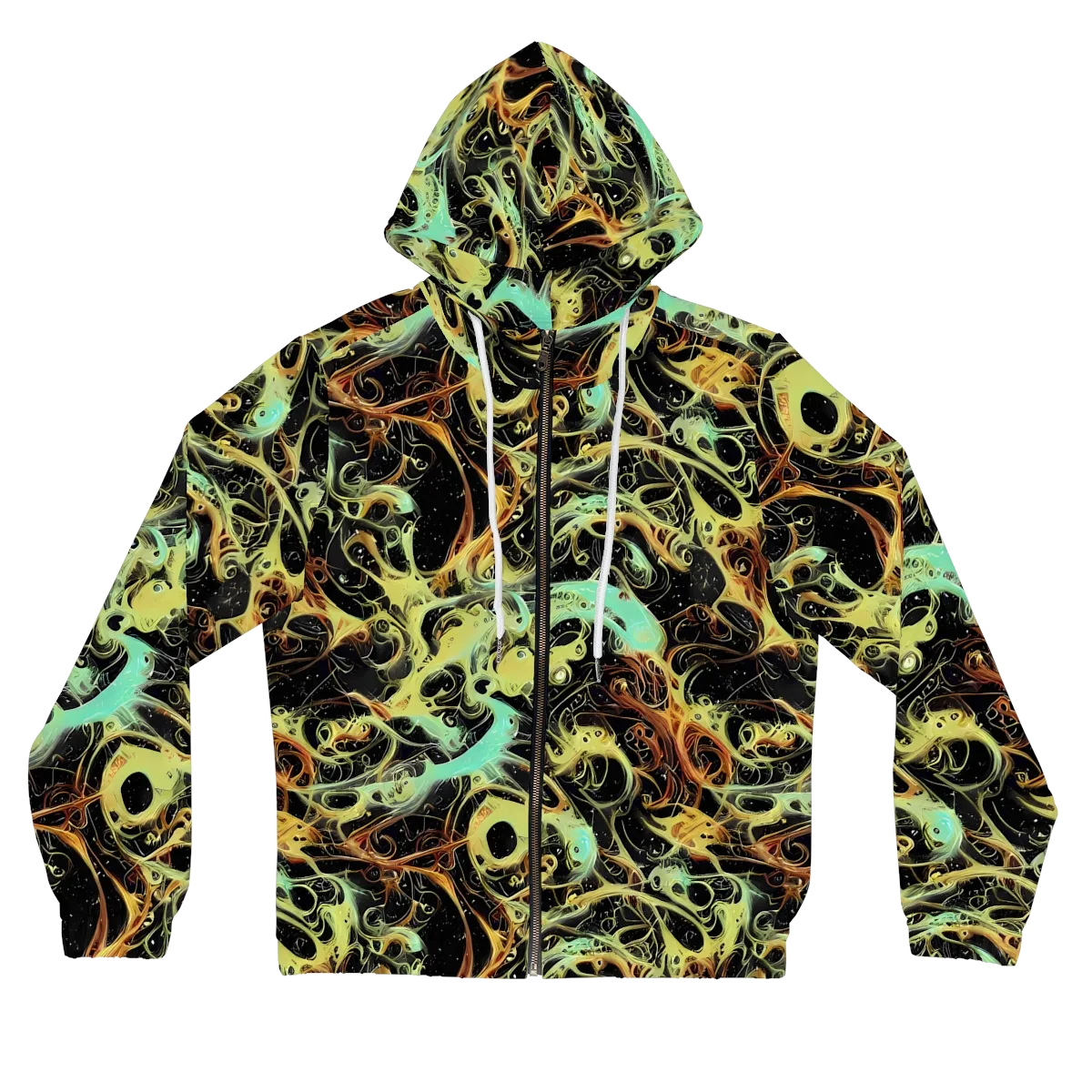 Blacklight Tide on Women's Full-Zip Hoodie — Front