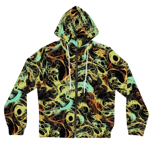 Blacklight Tide on a Women's Full-Zip Hoodie