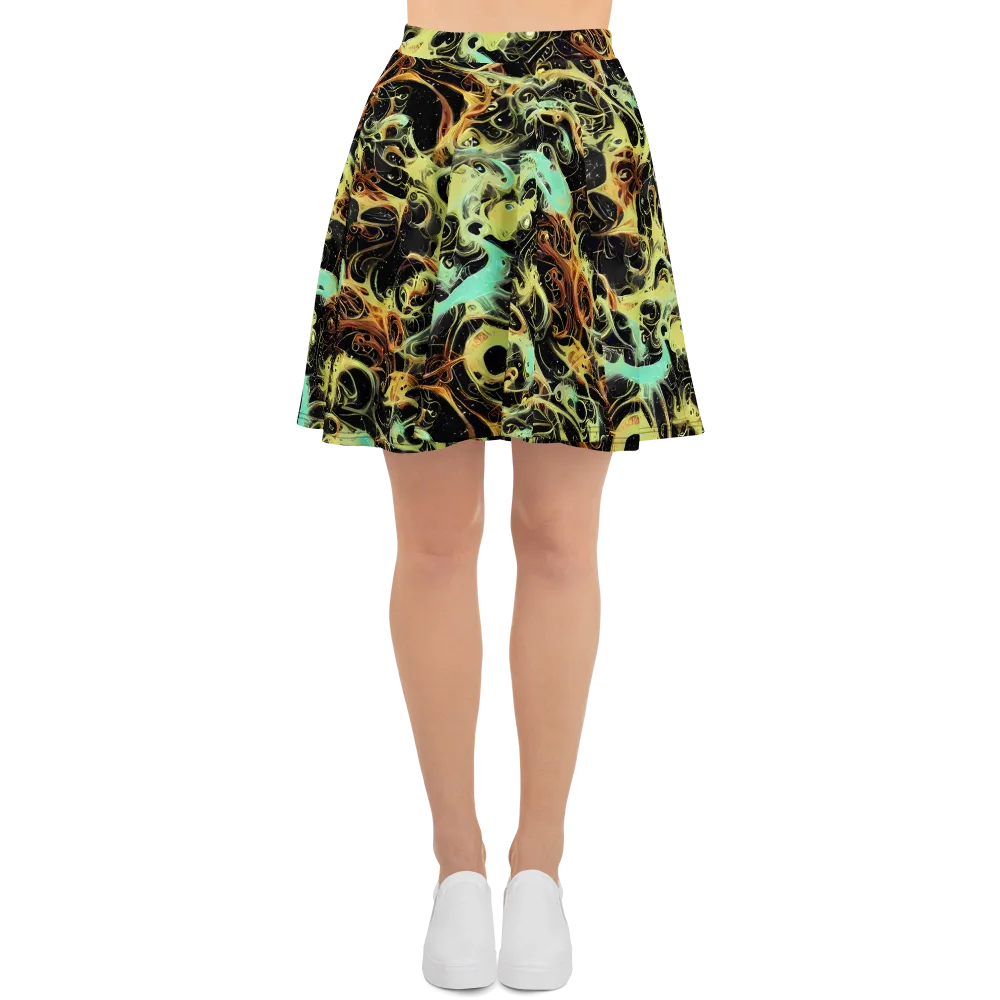 Blacklight Tide on Skater Skirt — Front