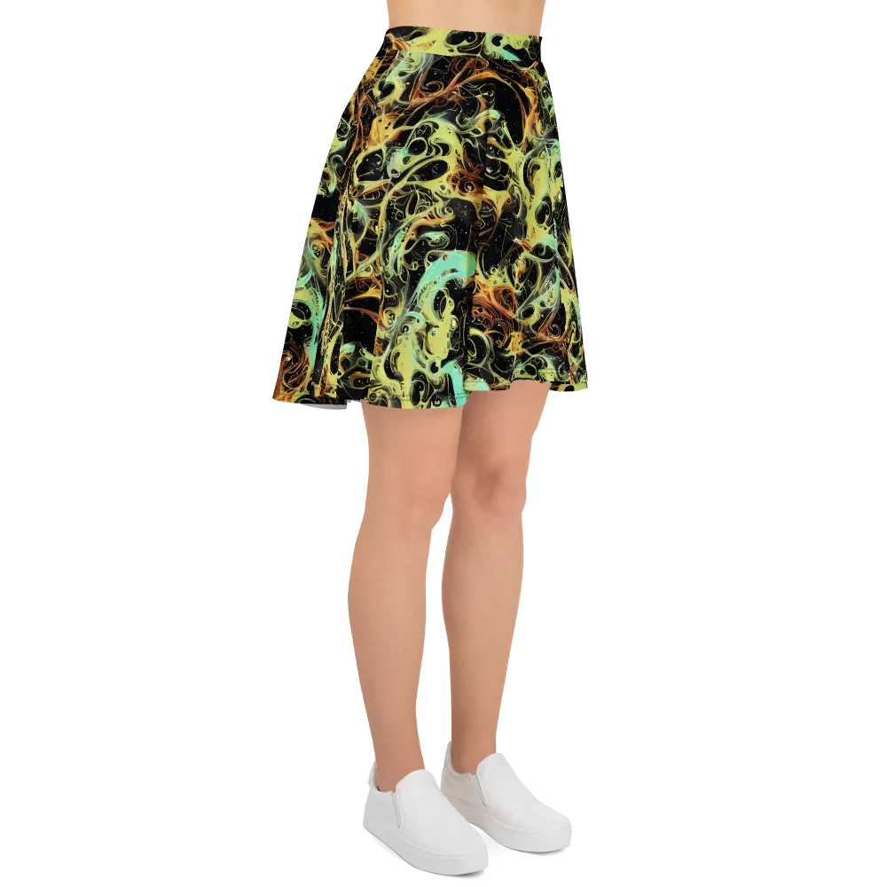 Blacklight Tide on Skater Skirt — Right
