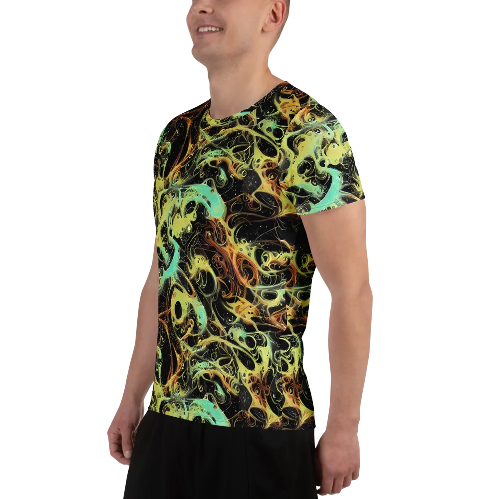 Blacklight Tide on Men's Athletic T-Shirt — Left