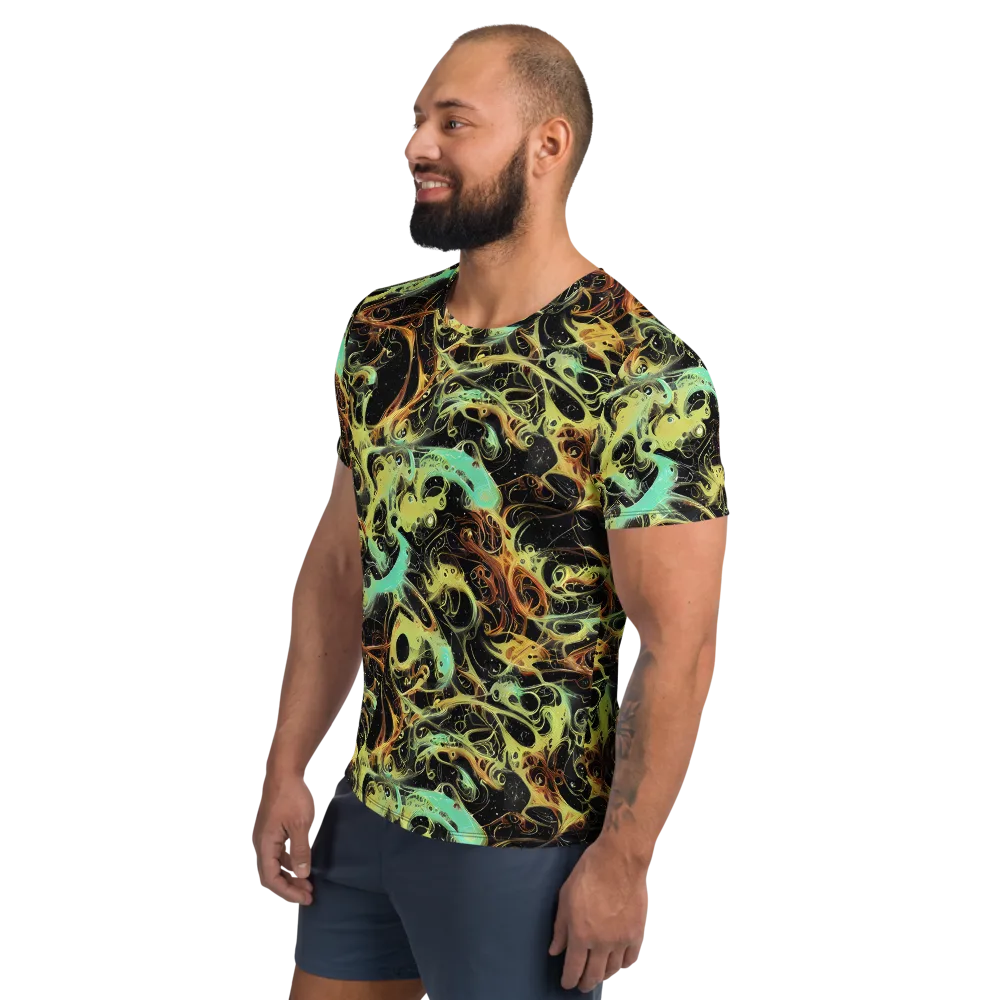 Blacklight Tide on Men's Athletic T-Shirt — Left