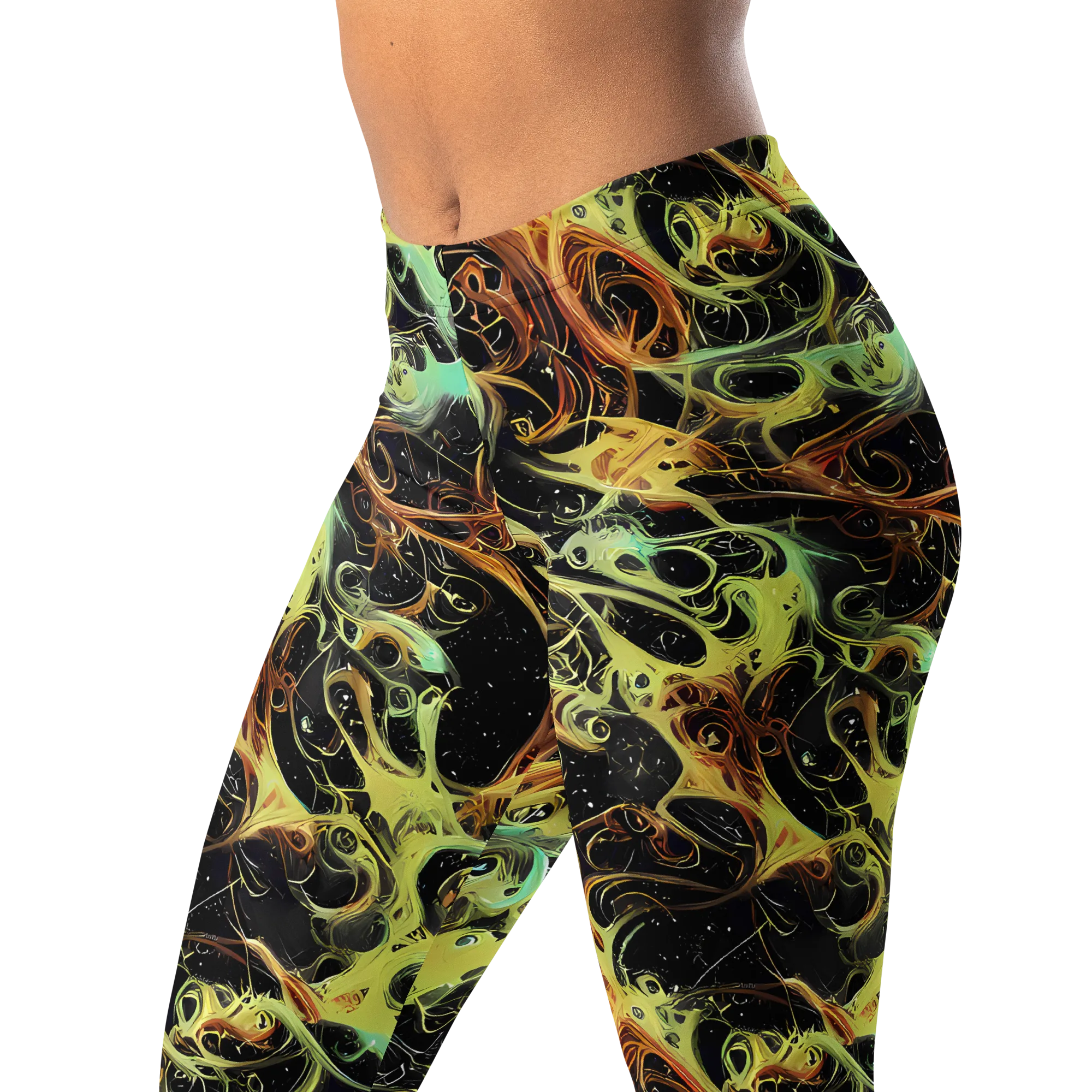 Blacklight Tide on Leggings — Left Front