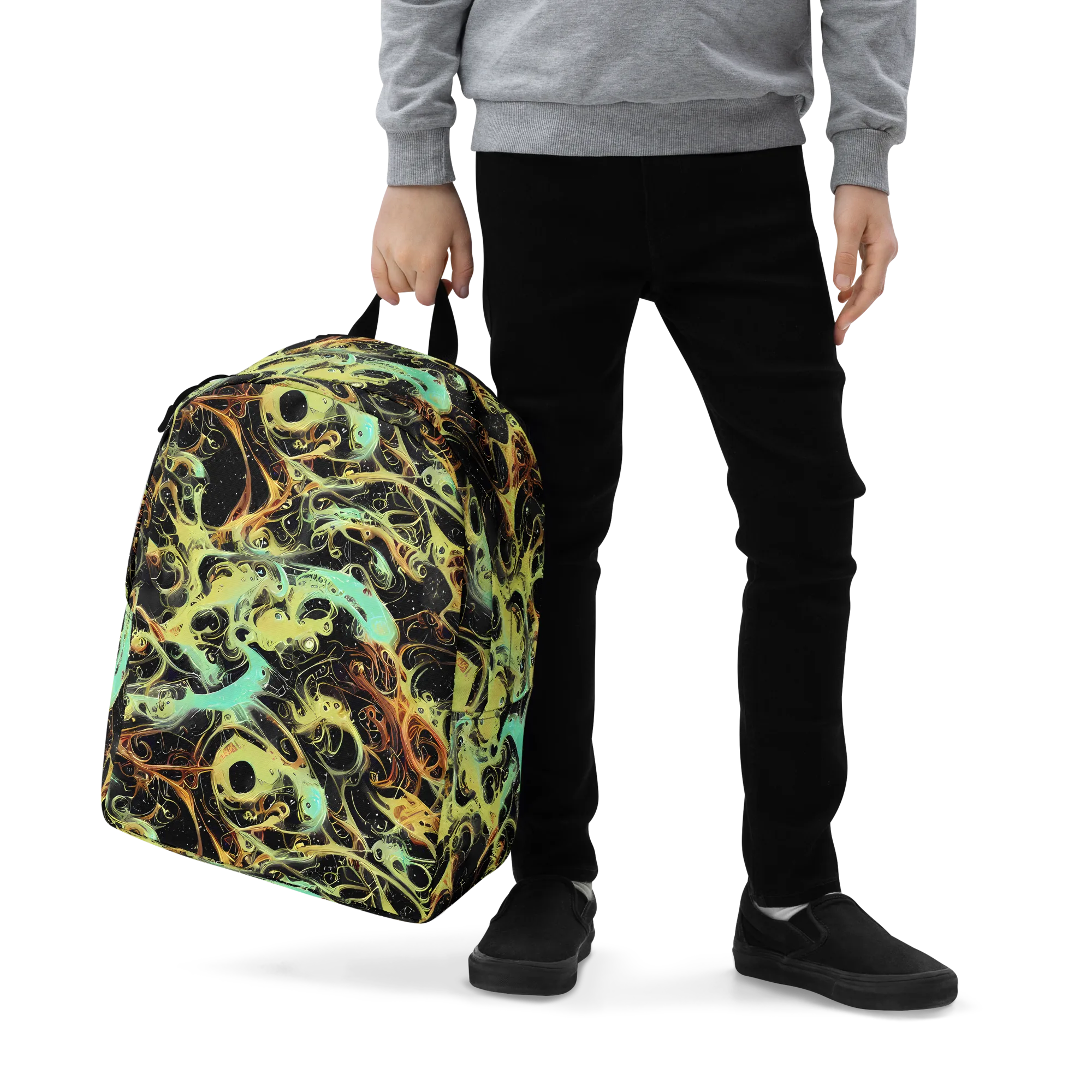 Blacklight Tide on Minimalist Backpack — Zoomed-in