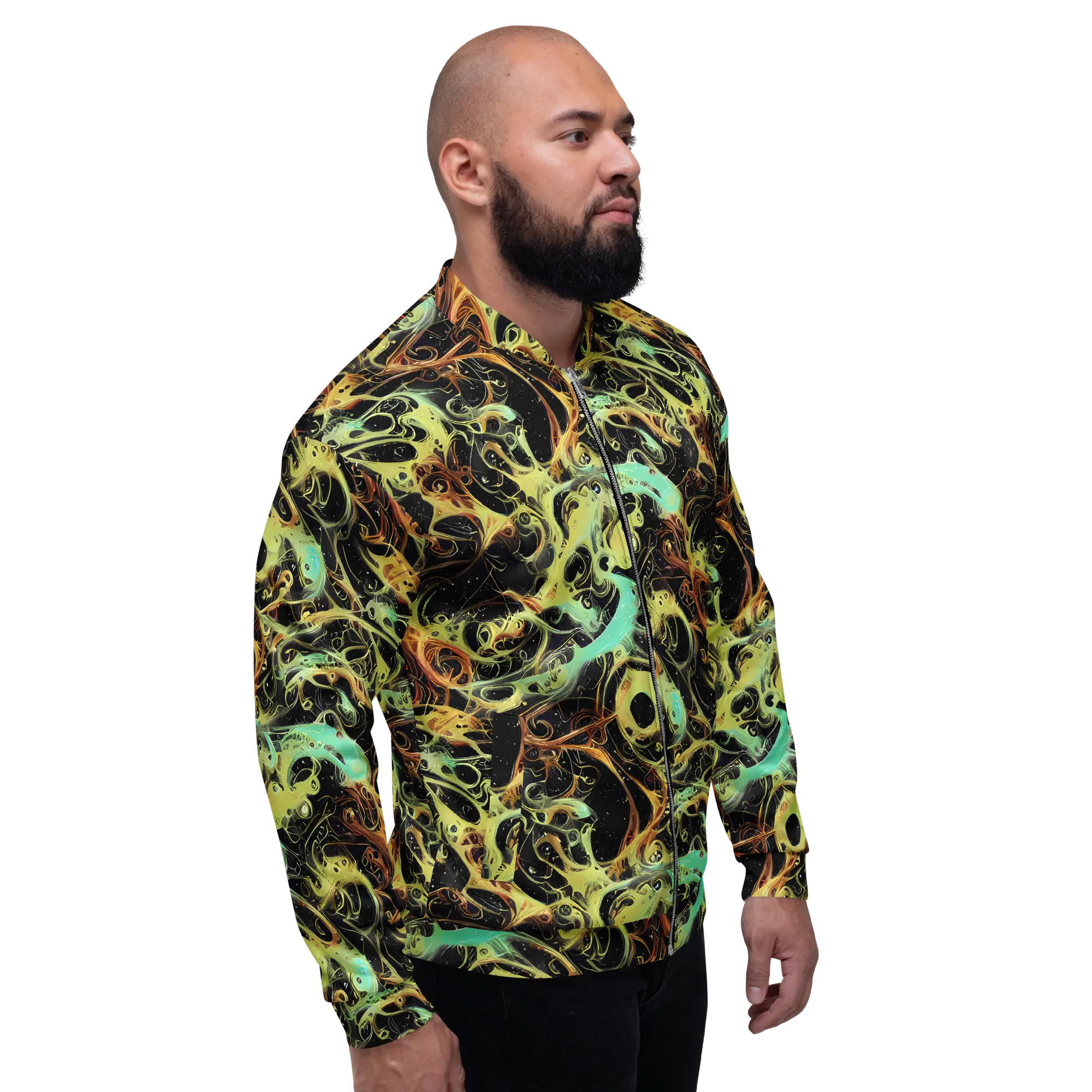 Blacklight Tide on Bomber Jacket — Right