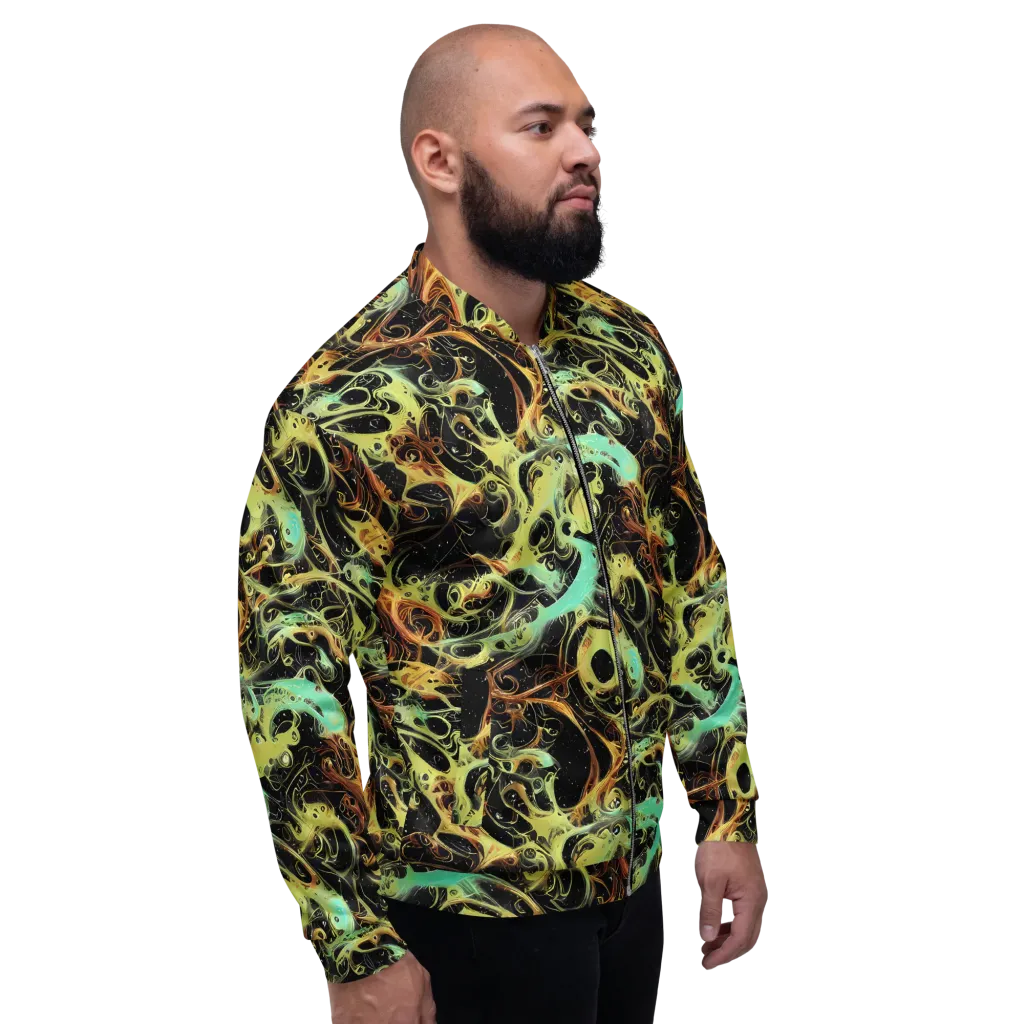 Blacklight Tide on Bomber Jacket — Right