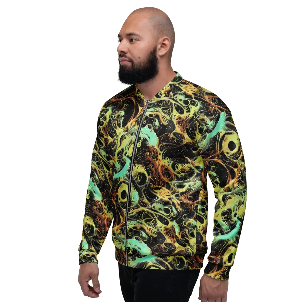 Blacklight Tide on Bomber Jacket — Left