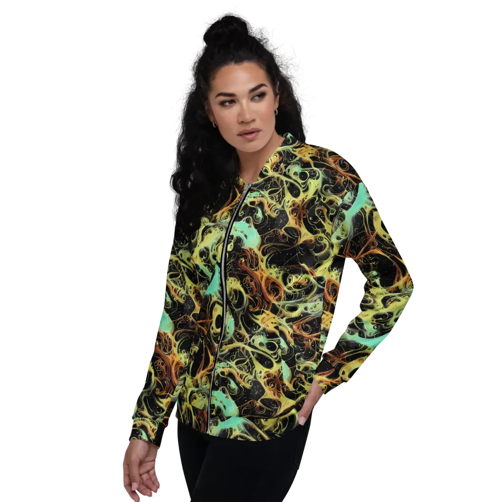 Blacklight Tide on Bomber Jacket — Left