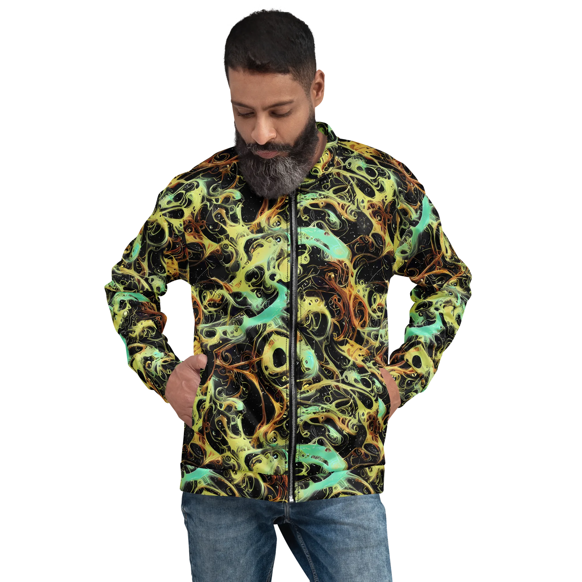 Blacklight Tide on Bomber Jacket — Front