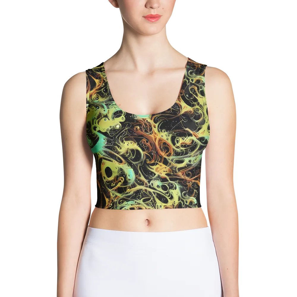 Blacklight Tide on Crop Top — Front
