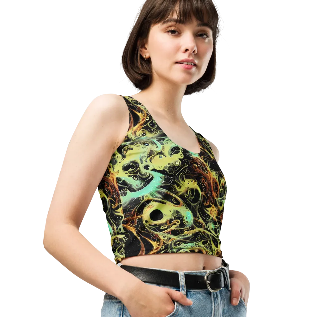 Blacklight Tide on Crop Top — Right Front