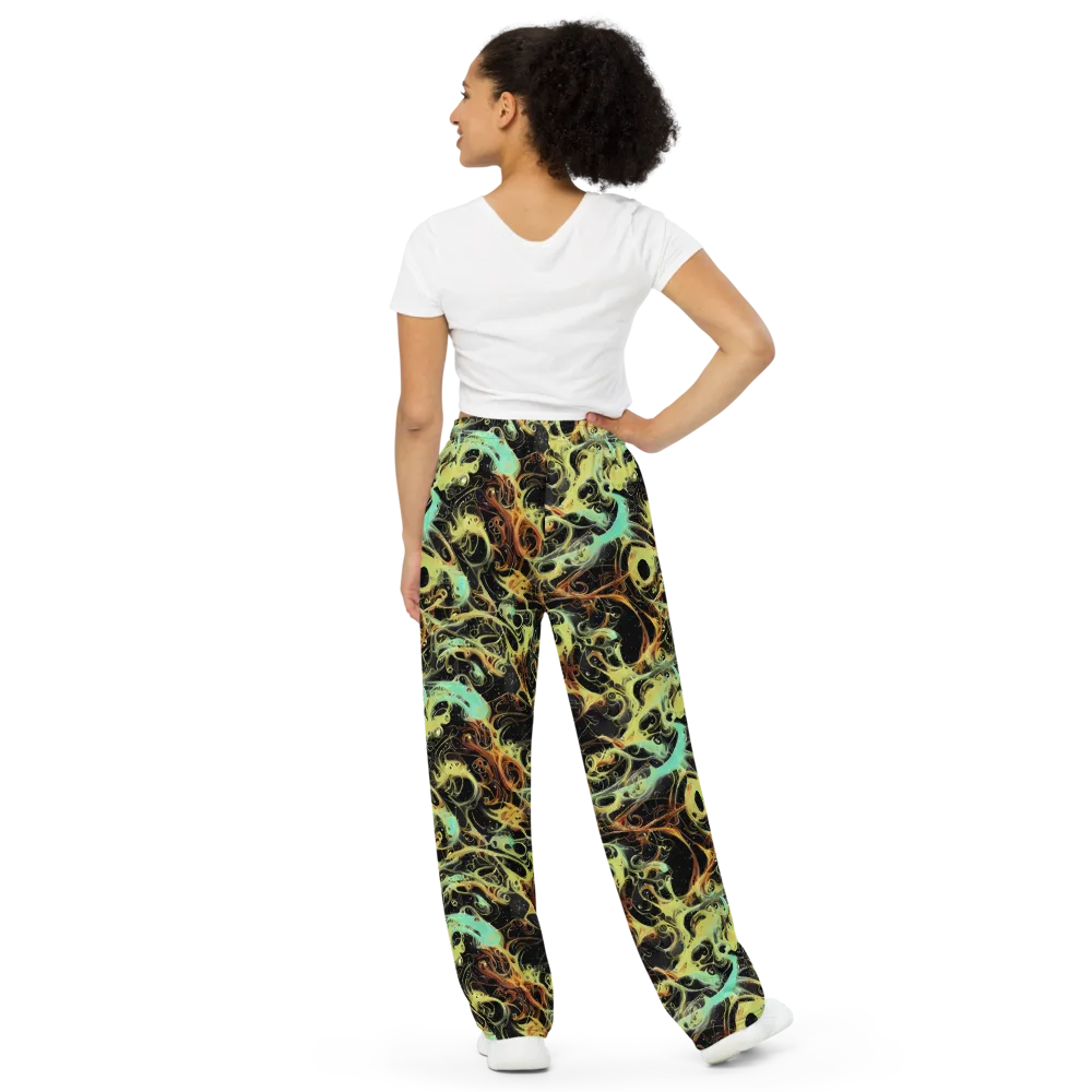 Blacklight Tide on Wide-Leg Pants — Back