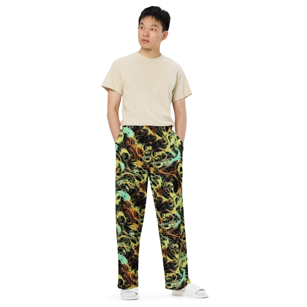 Blacklight Tide on Wide-Leg Pants — Front