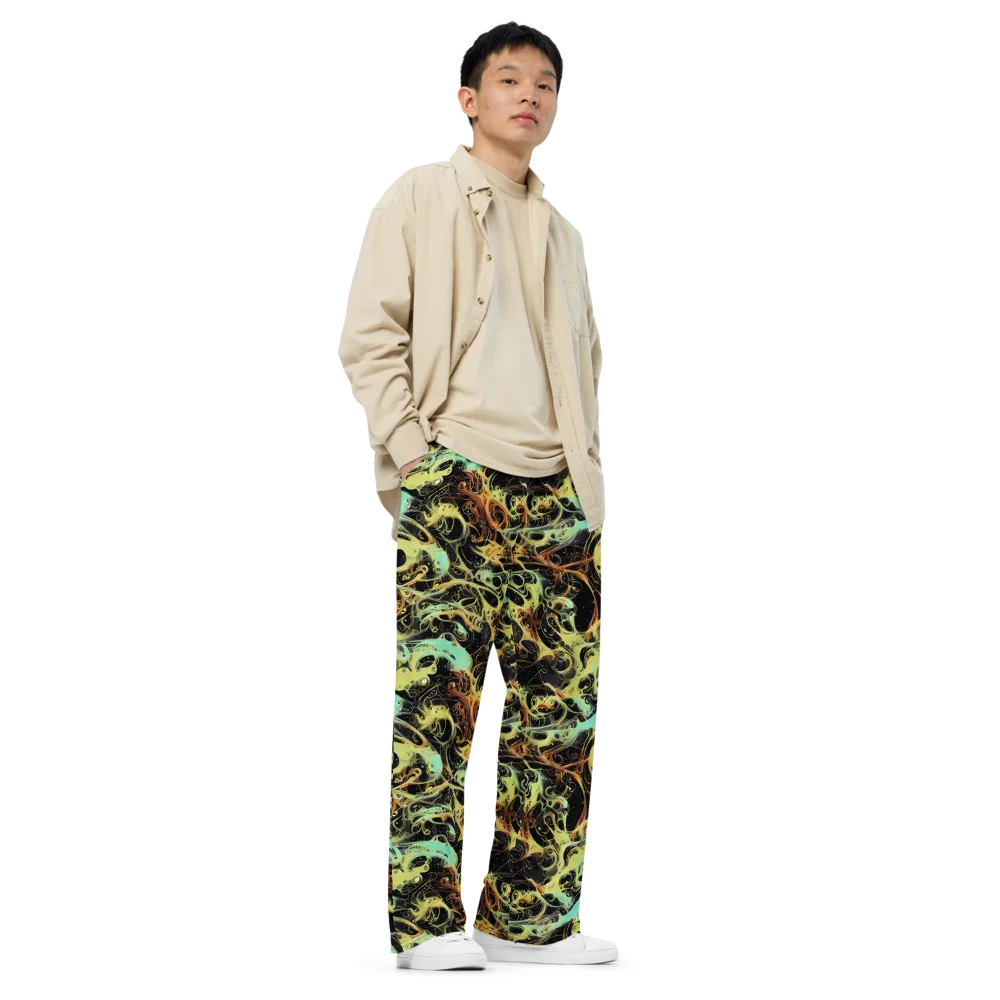 Blacklight Tide on Wide-Leg Pants — Right Front