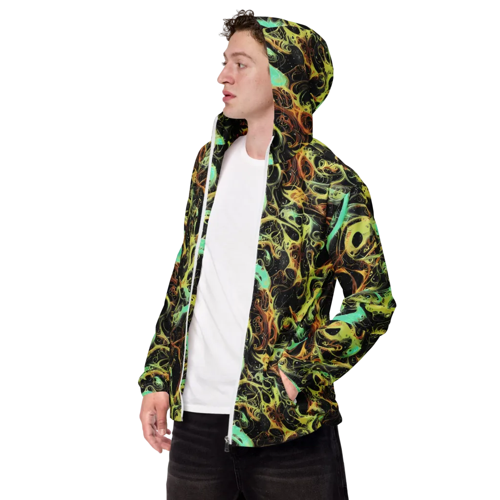 Blacklight Tide on Men's Windbreaker — Left Front