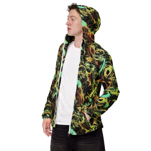 Blacklight Tide on a Men's Windbreaker