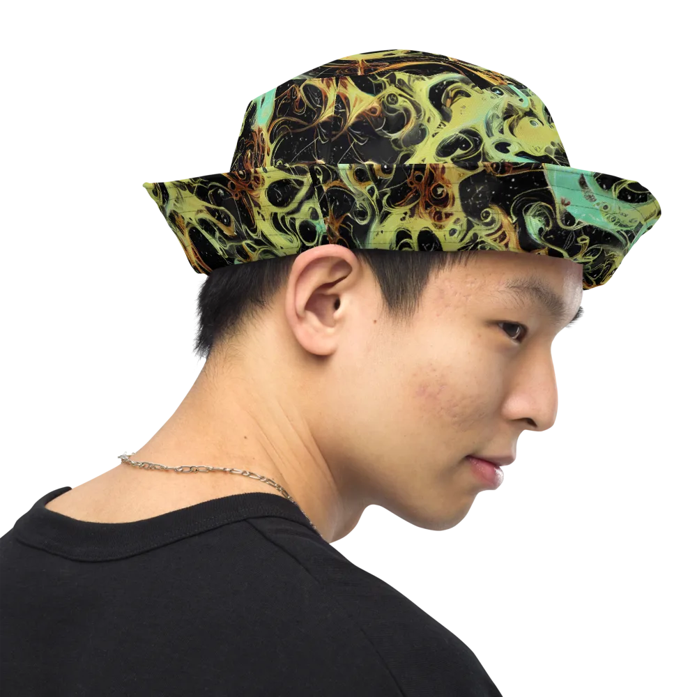Blacklight Tide on Reversible Bucket Hat — Right Outside