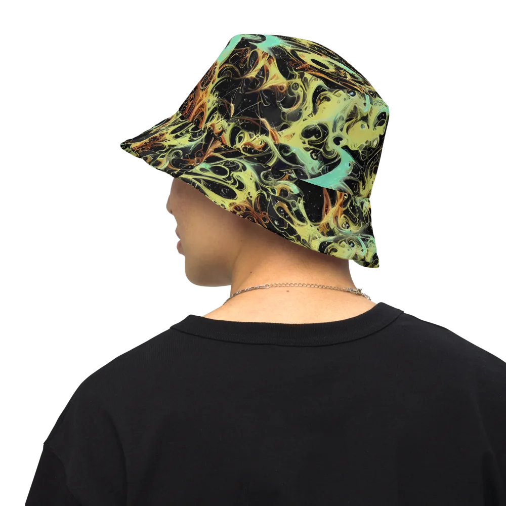 Blacklight Tide on Reversible Bucket Hat — Back Inside