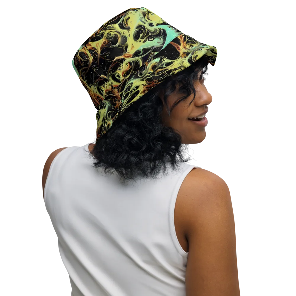 Blacklight Tide on Reversible Bucket Hat — Right Outside