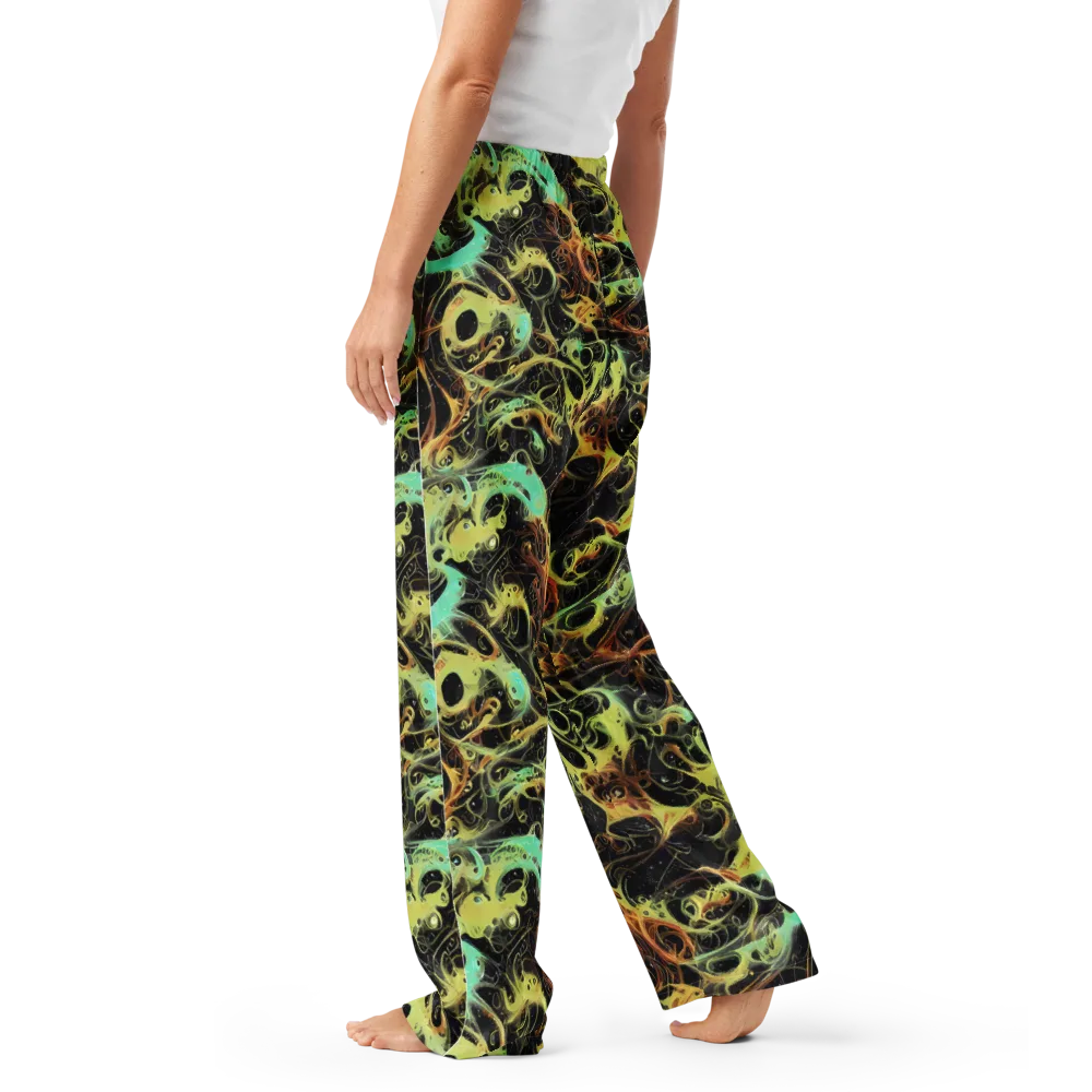 Blacklight Tide on Women's Pajama Pants — Left