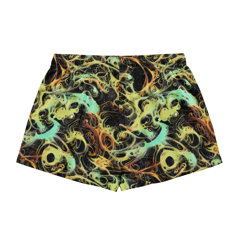 Blacklight Tide on Women's Pajama Shorts — Back
