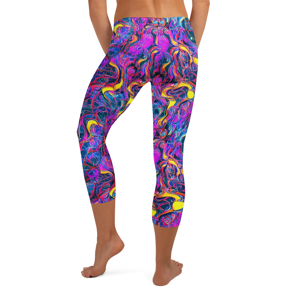 Magenta Maelstrom on Capri Leggings — Back