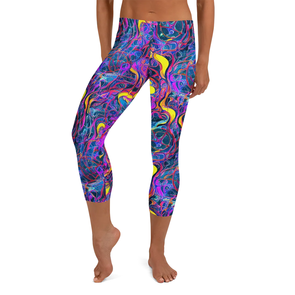 Magenta Maelstrom on Capri Leggings — Front