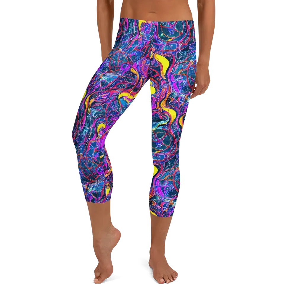 Magenta Maelstrom on Capri Leggings — Front