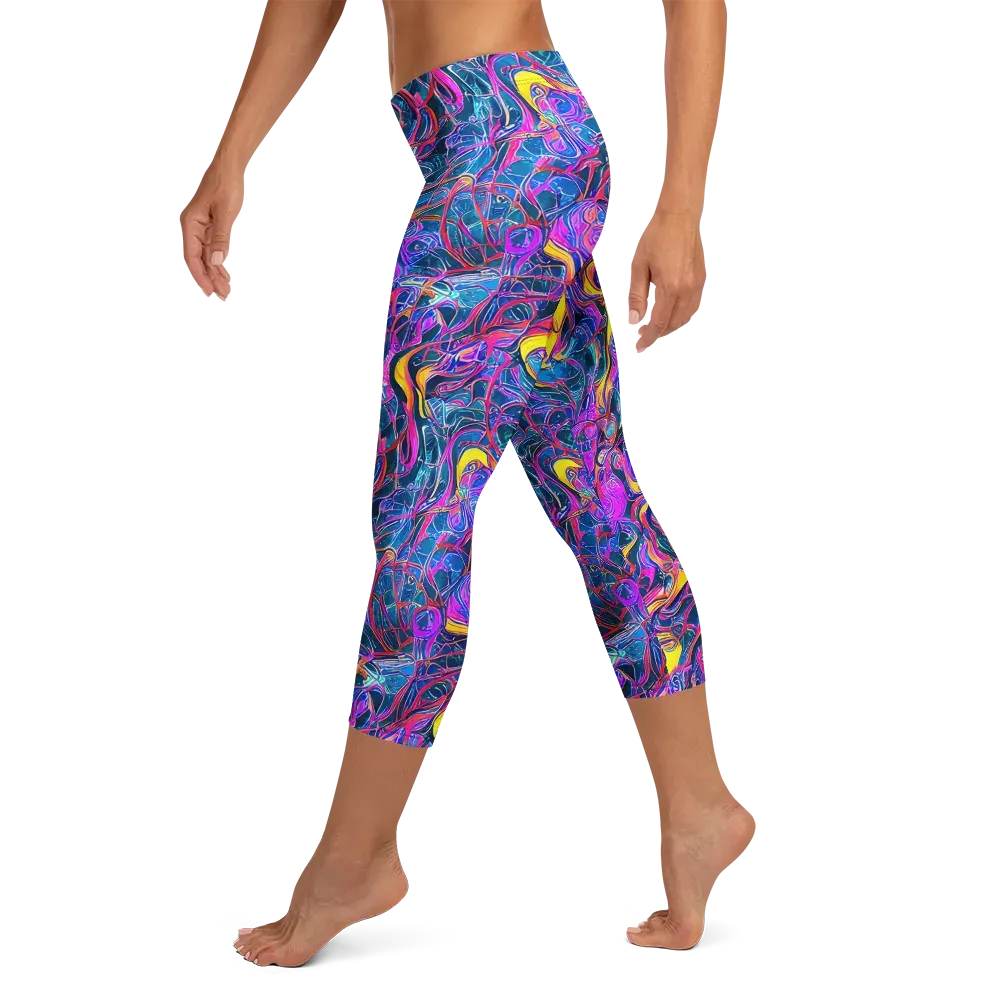 Magenta Maelstrom on Capri Leggings — Left