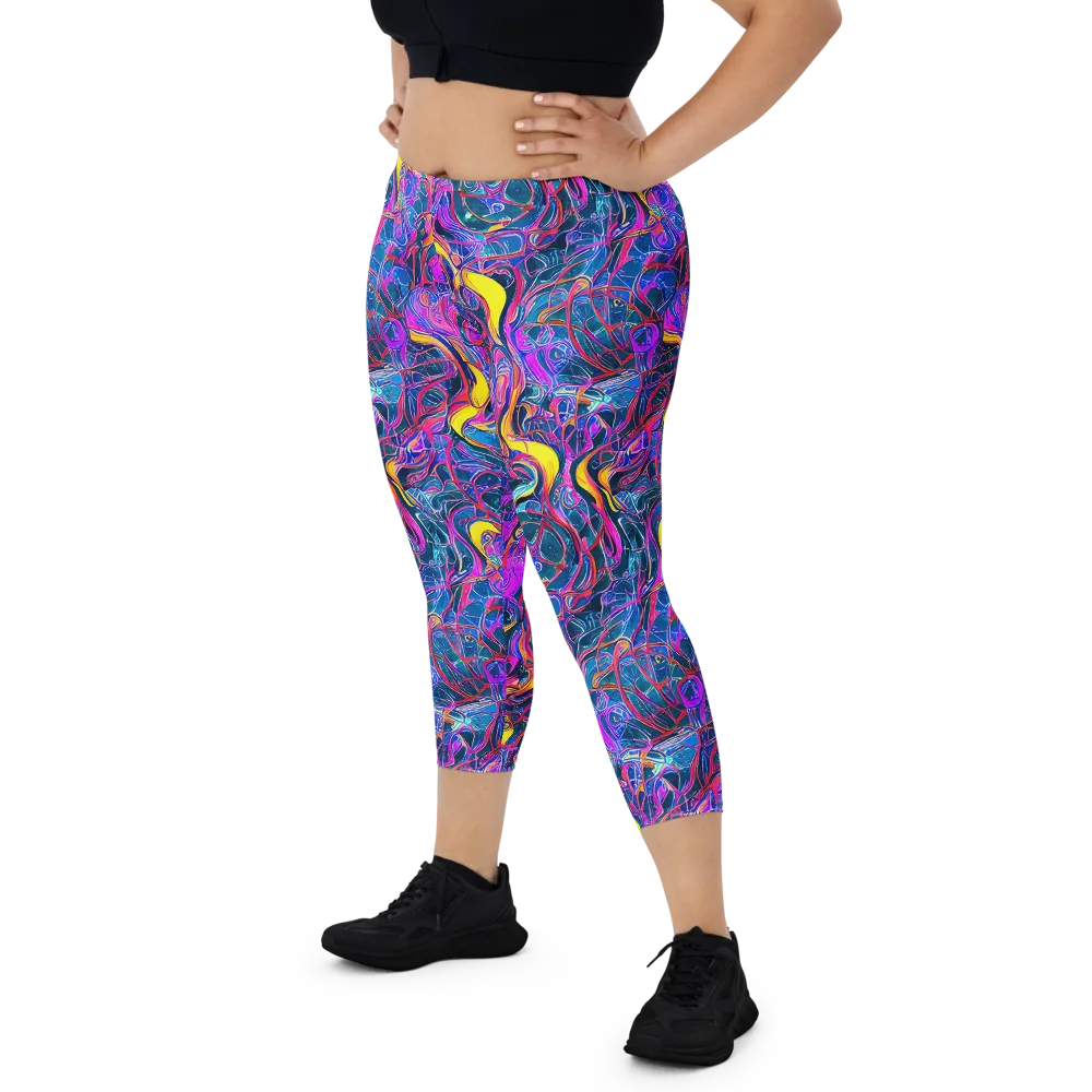 Magenta Maelstrom on Capri Leggings — Front