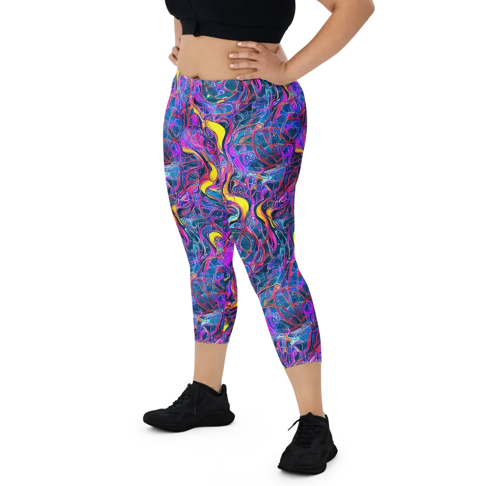 Magenta Maelstrom on Capri Leggings — Front