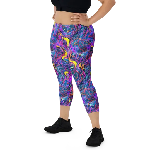 Magenta Maelstrom on a Capri Leggings