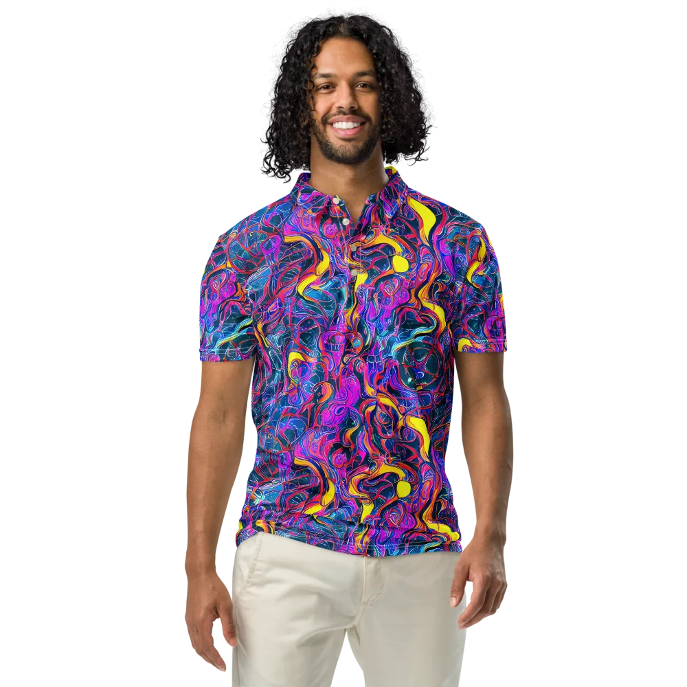 Magenta Maelstrom on Men's Slim Fit Polo Shirt — Front
