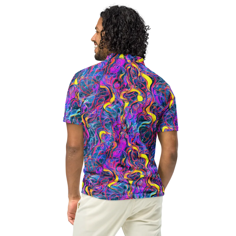 Magenta Maelstrom on Men's Slim Fit Polo Shirt — Back