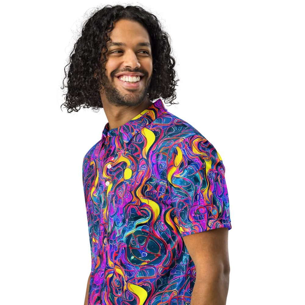 Magenta Maelstrom on Men's Slim Fit Polo Shirt — Left Front