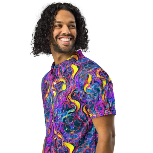 Magenta Maelstrom on a Men's Slim Fit Polo Shirt