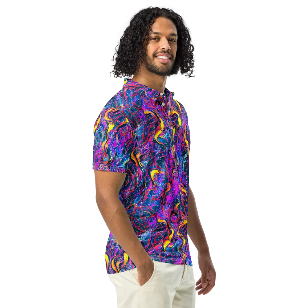 Magenta Maelstrom on Men's Slim Fit Polo Shirt — Right Front
