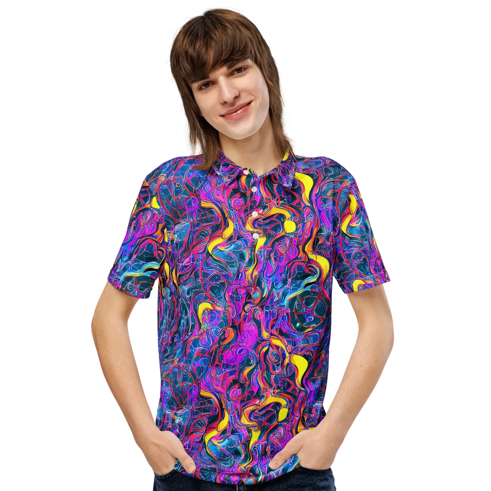 Magenta Maelstrom on Men's Slim Fit Polo Shirt — Front
