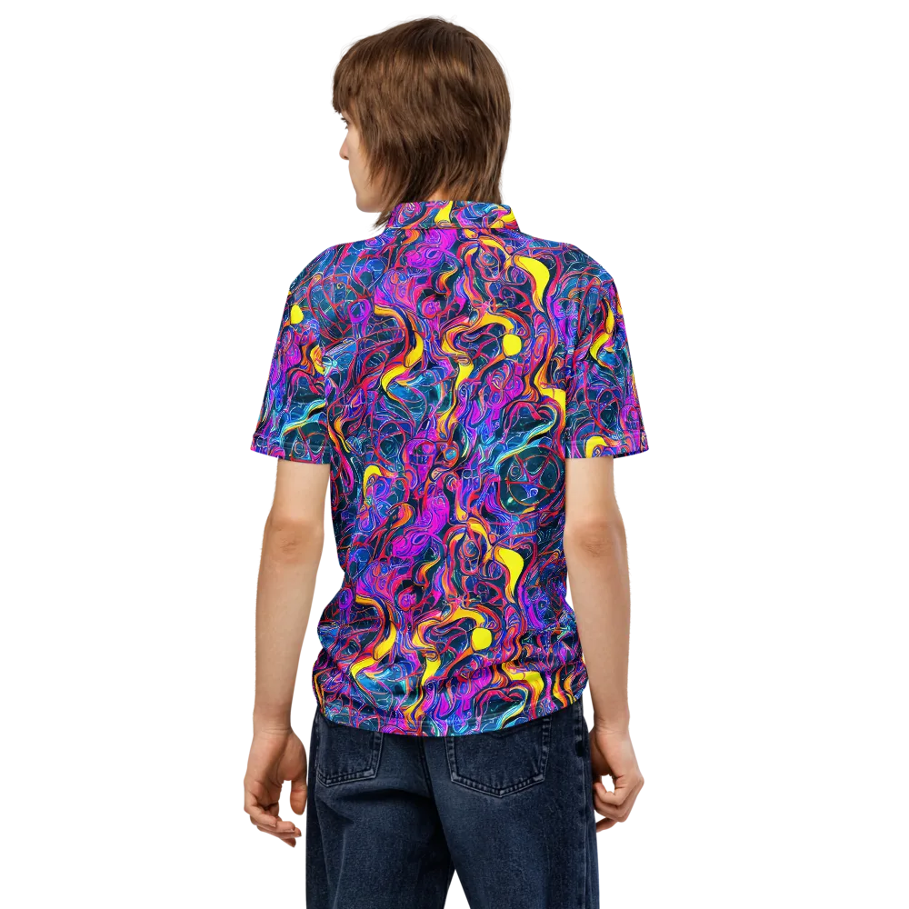 Magenta Maelstrom on Men's Slim Fit Polo Shirt — Back