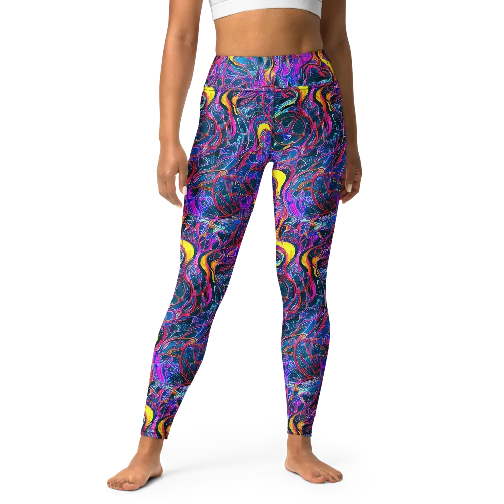 Magenta Maelstrom on Yoga Leggings — Front