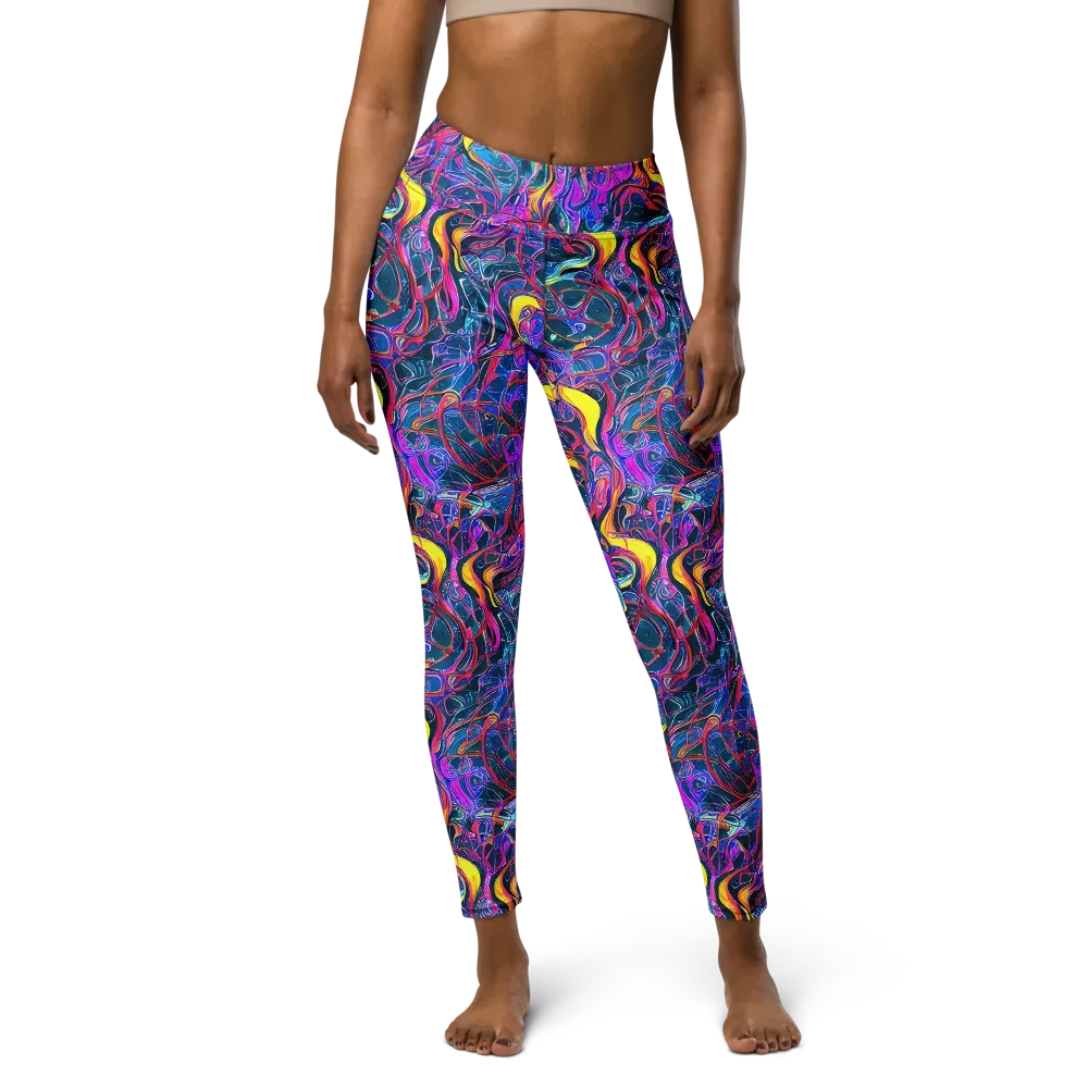 Magenta Maelstrom on Yoga Leggings — Front