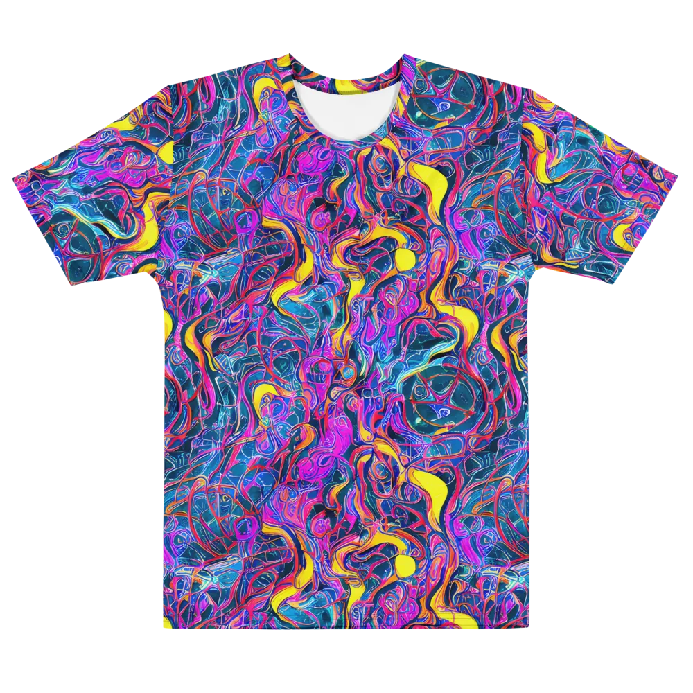 Magenta Maelstrom on Men's Cotton Crew Neck T-Shirt — Front